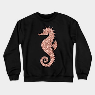 Rose Gold Faux Glitter Seahorse Crewneck Sweatshirt